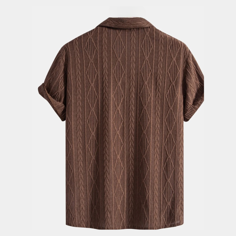 Chemise homme jacquard manches courtes