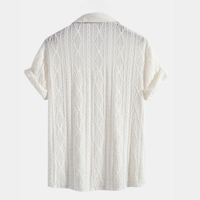 Chemise homme jacquard manches courtes