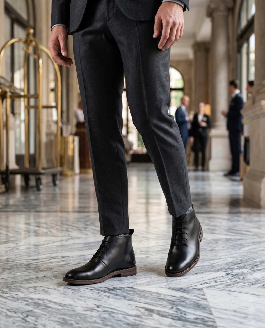 Bottes homme à lacets