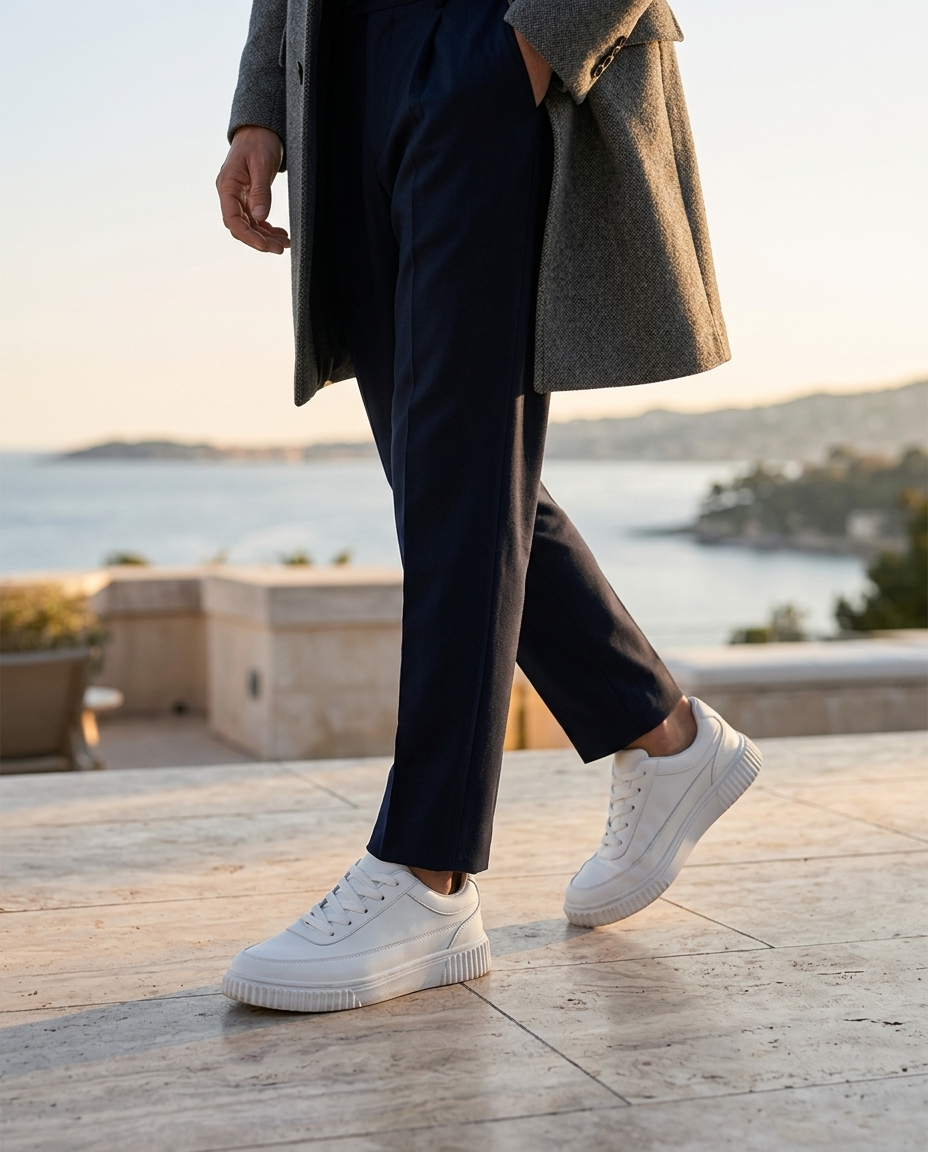 Baskets homme coutures visibles
