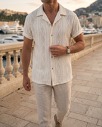 Chemise homme jacquard manches courtes