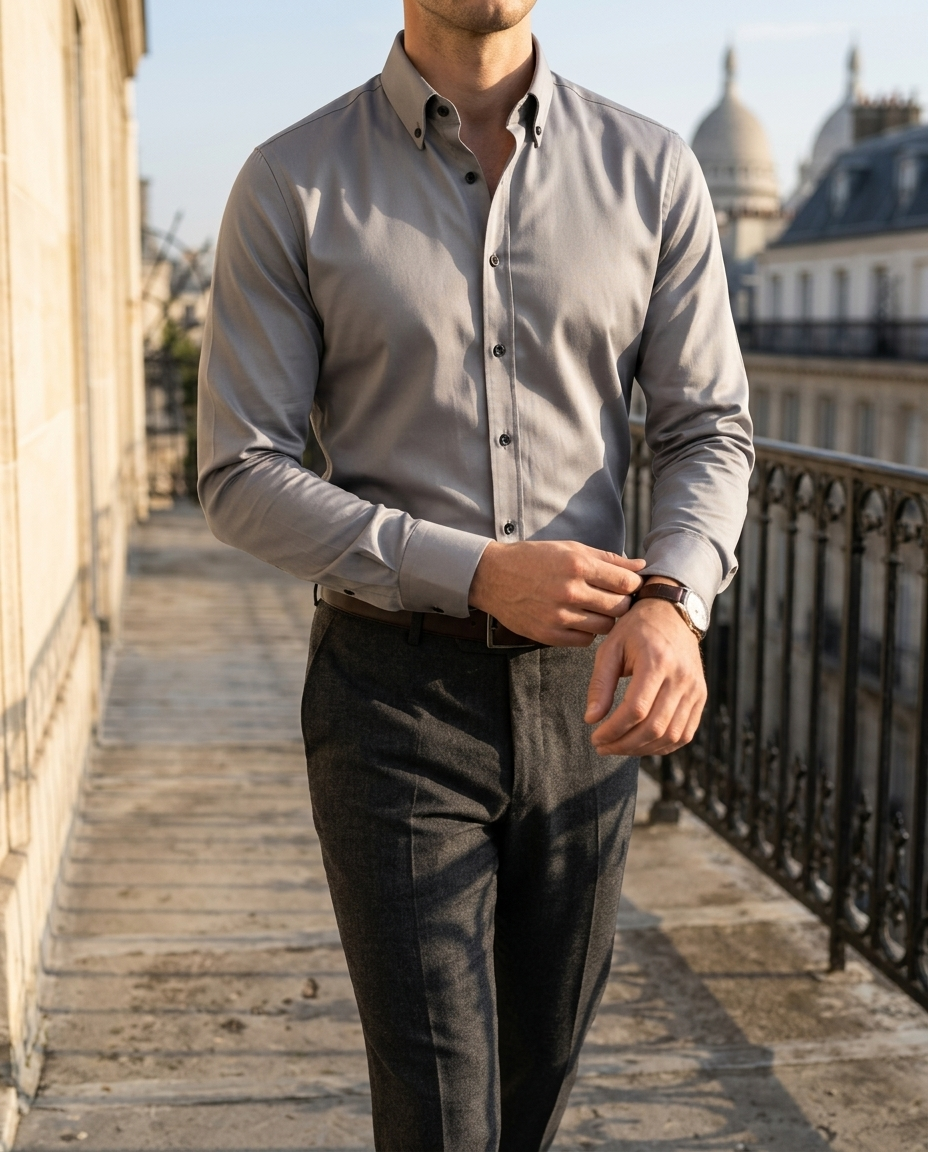 Chemise homme simple couleur unie