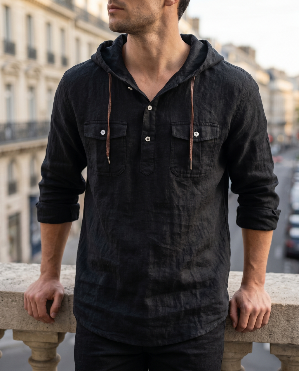 Chemise homme à capuche