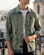 Chemise homme à imprimé artistique