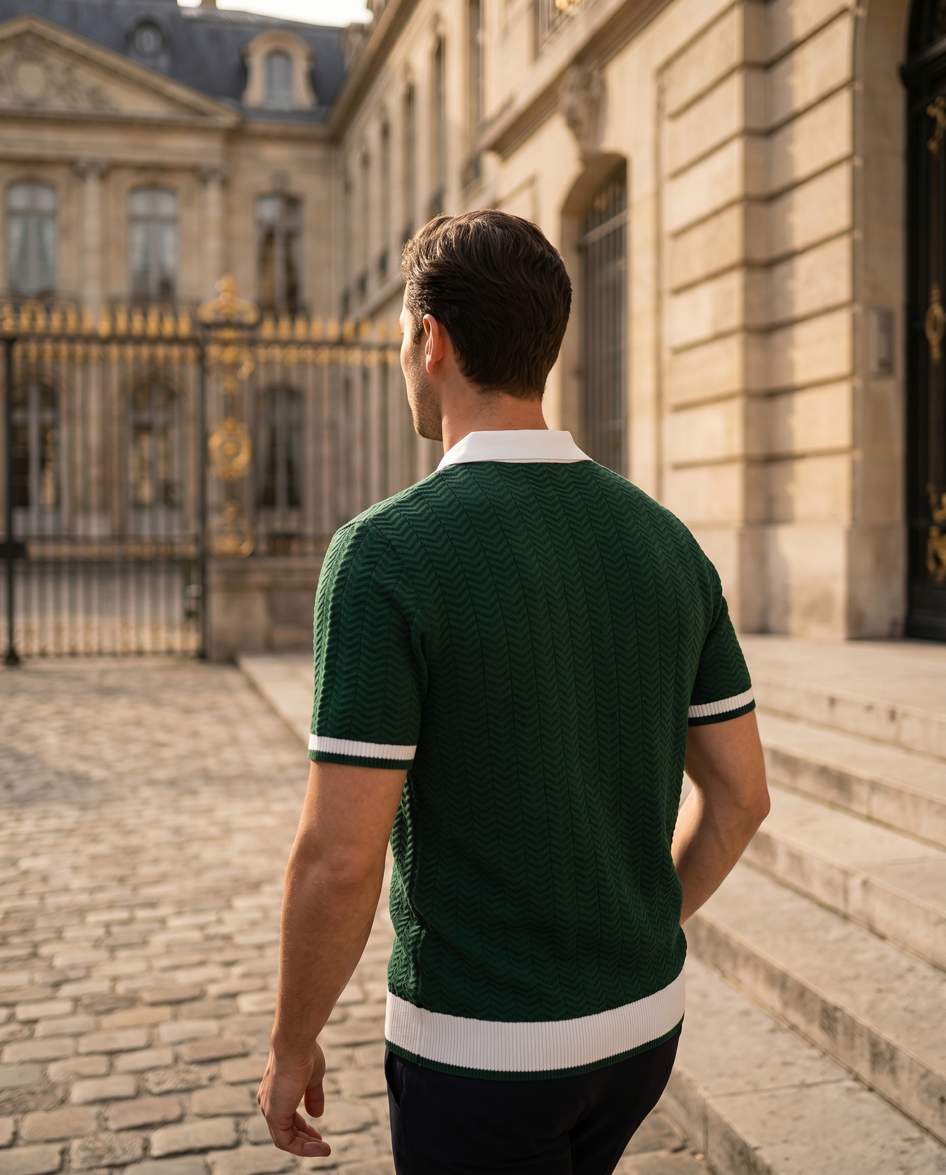 Polo homme maille texturée