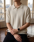 Polo homme côtelé