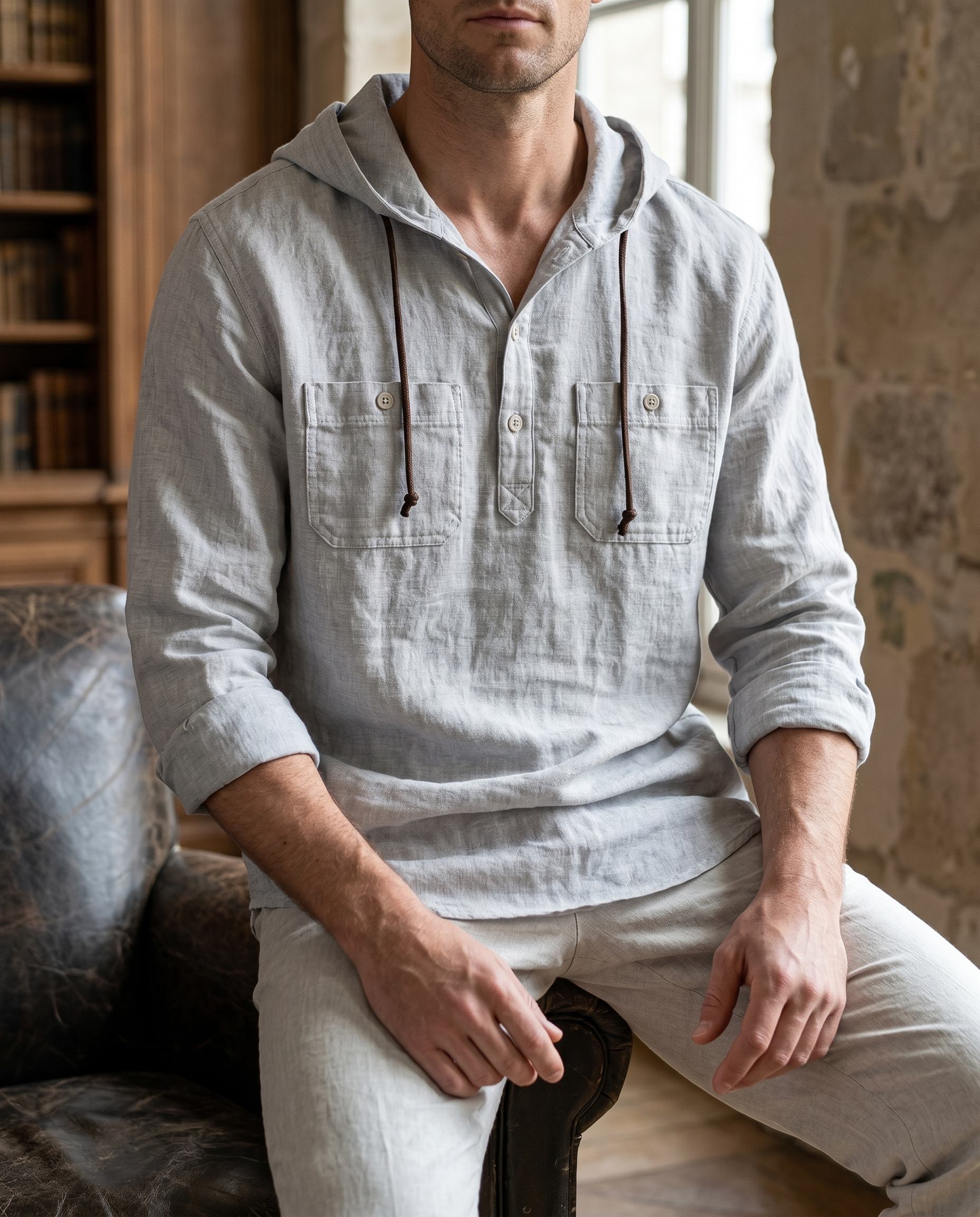 Chemise homme à capuche