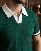 Polo homme maille texturée