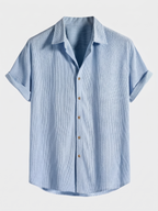 Chemise homme manches courtes texturée