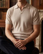 Polo homme maille côtelée