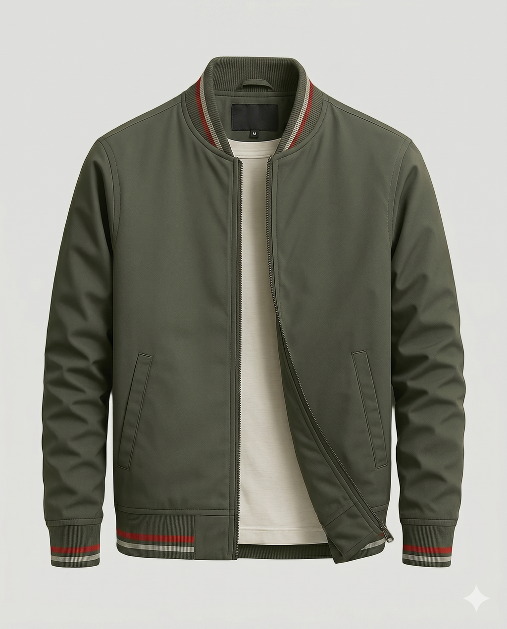 Veste homme zippée col côtelé