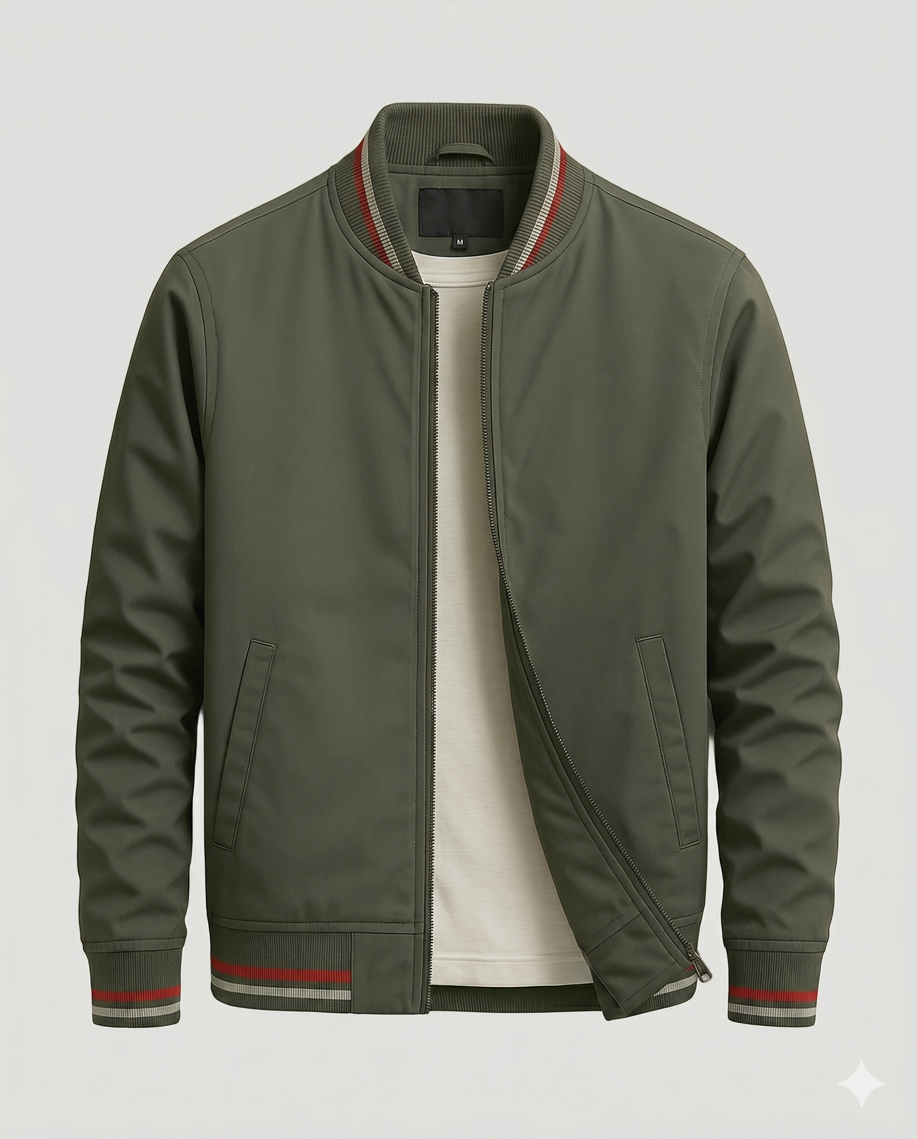 Veste homme zippée col côtelé