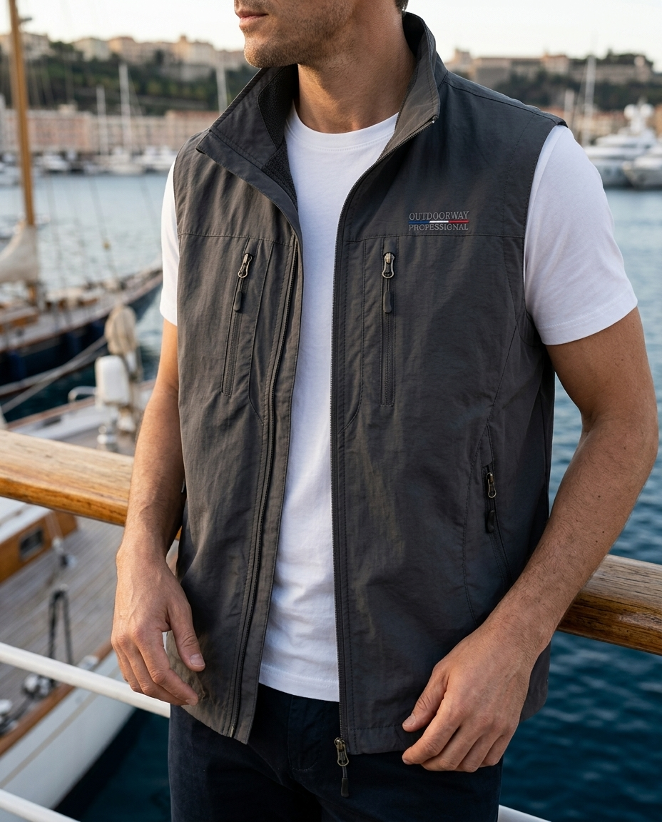 Gilet homme zippé col montant