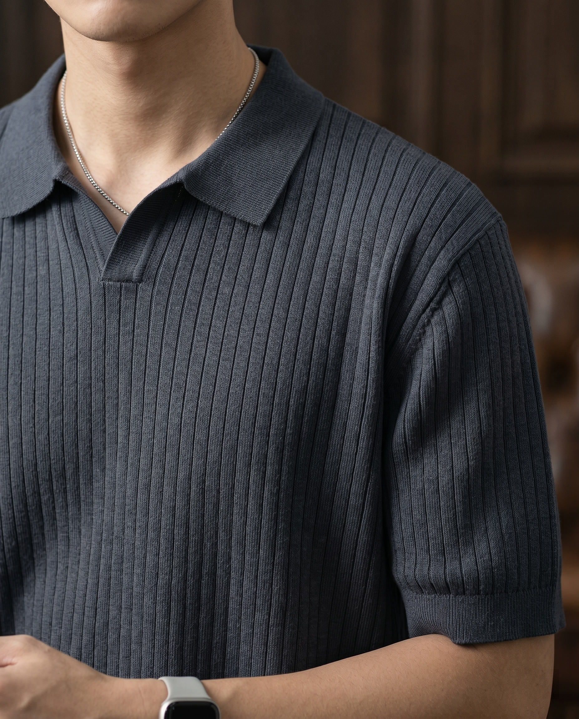 Polo homme côtelé