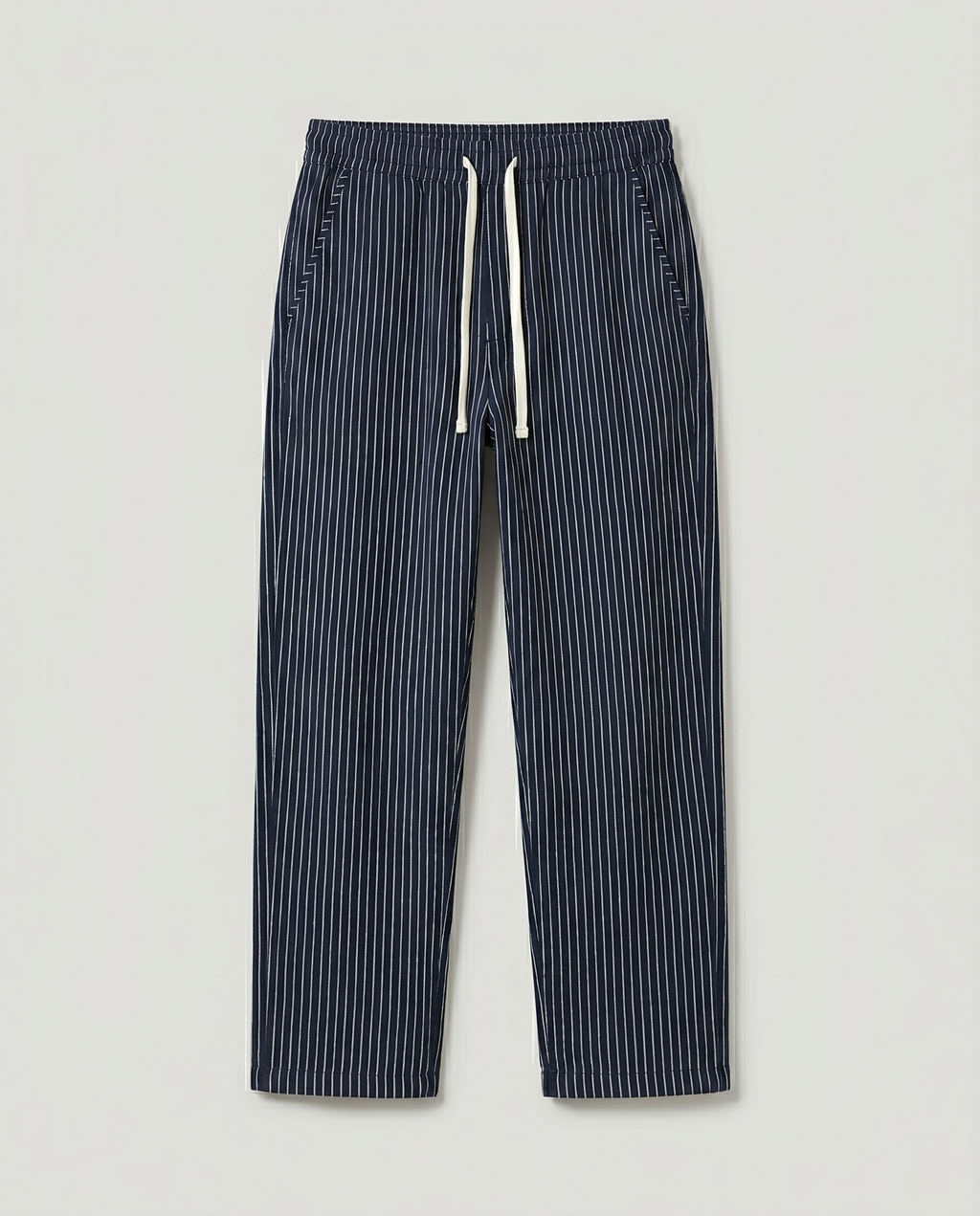Pantalon homme rayé ample