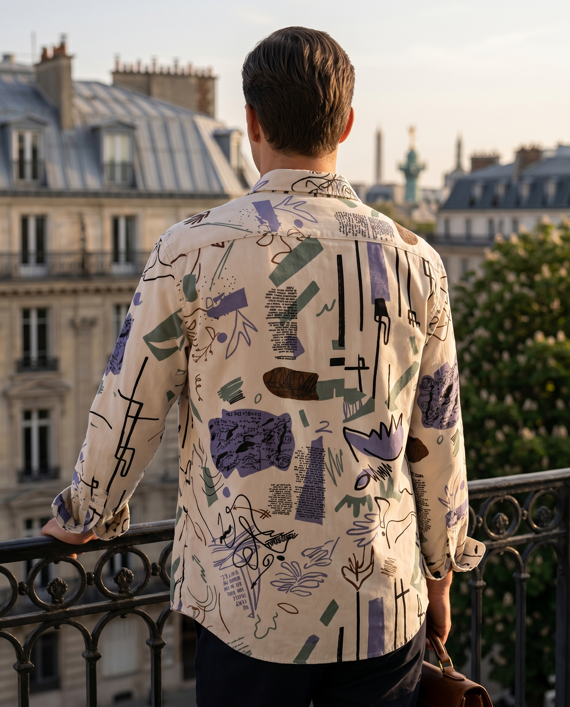 Chemise homme à imprimé artistique