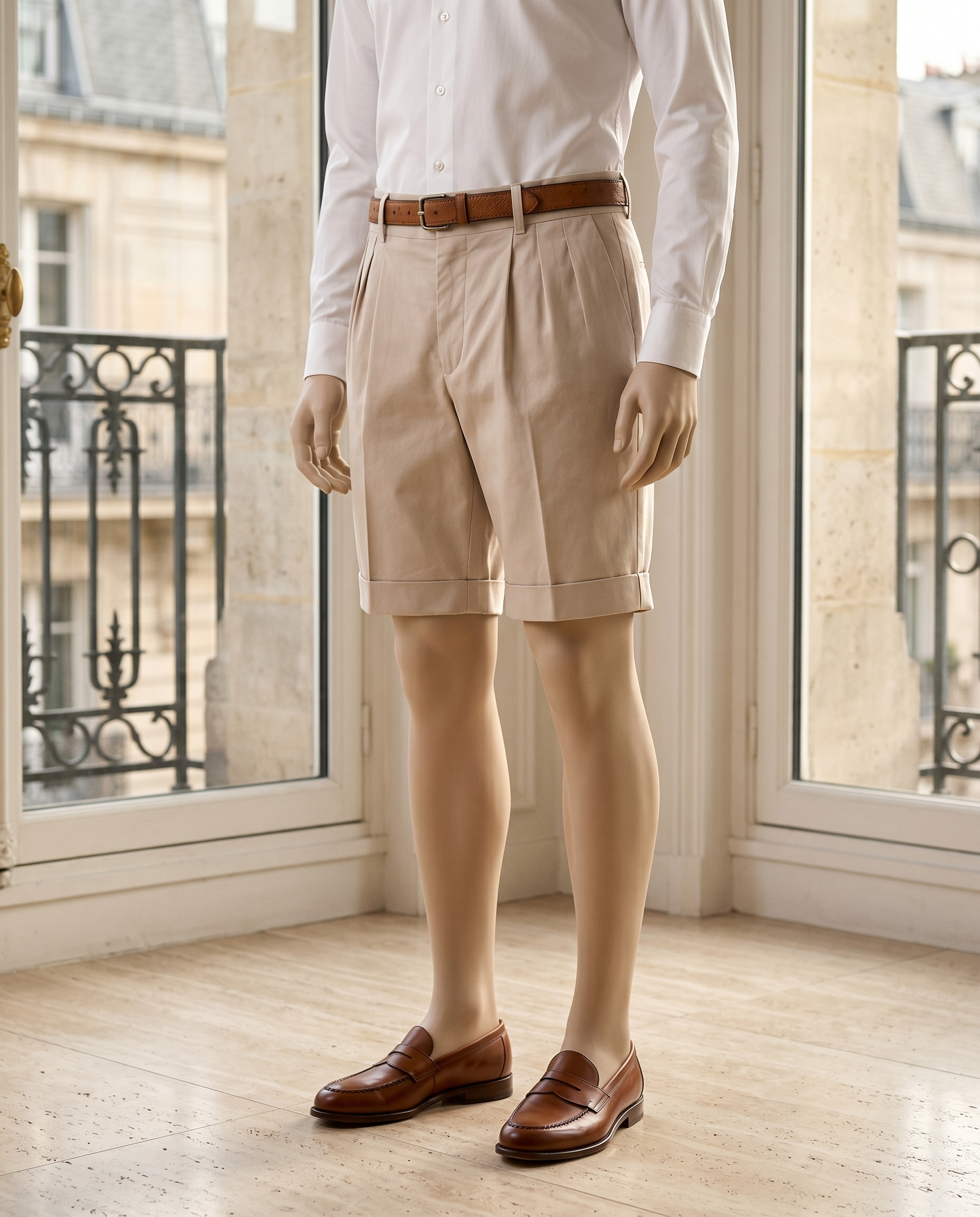 Short homme à pinces