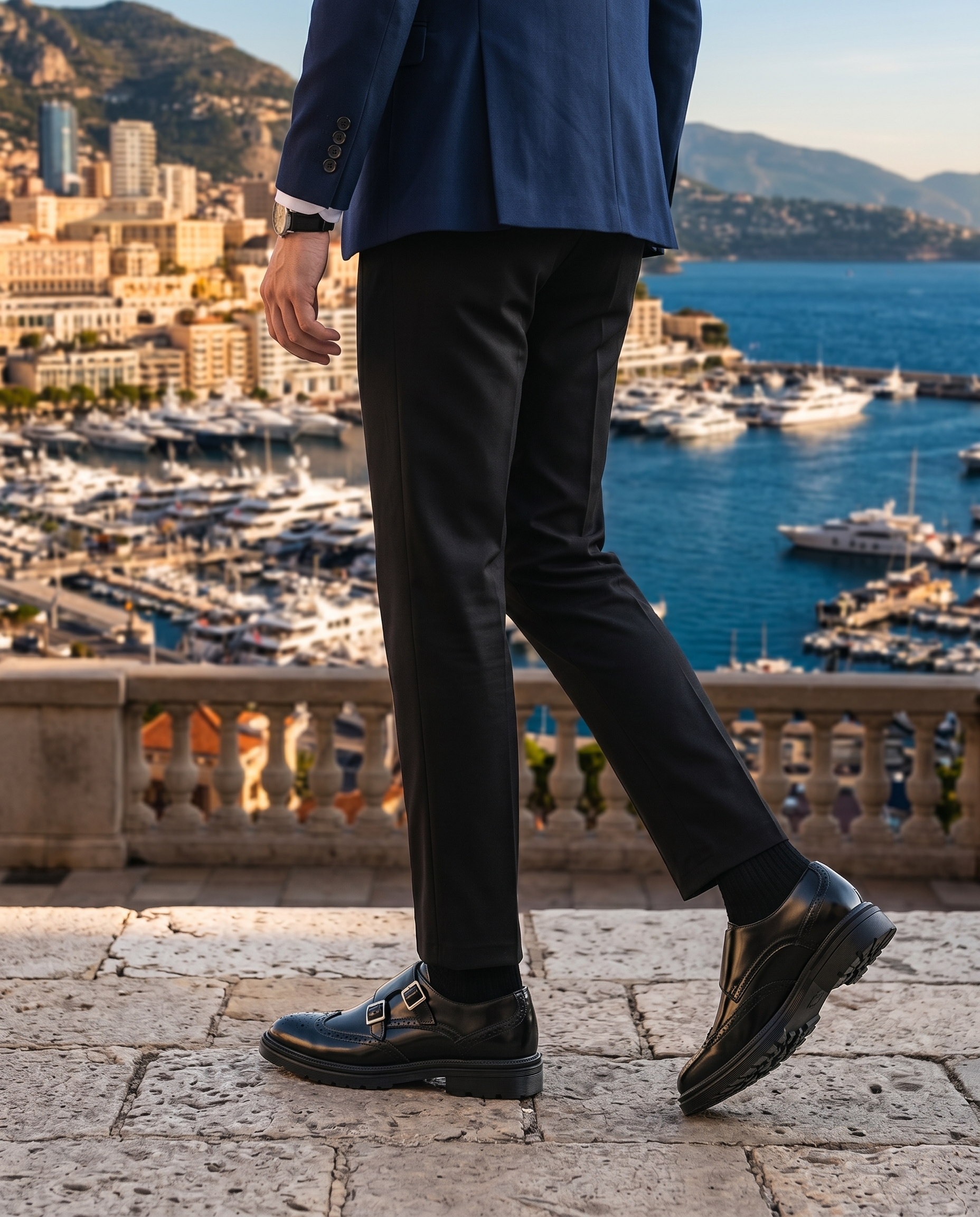 Chaussures homme à boucle perforées