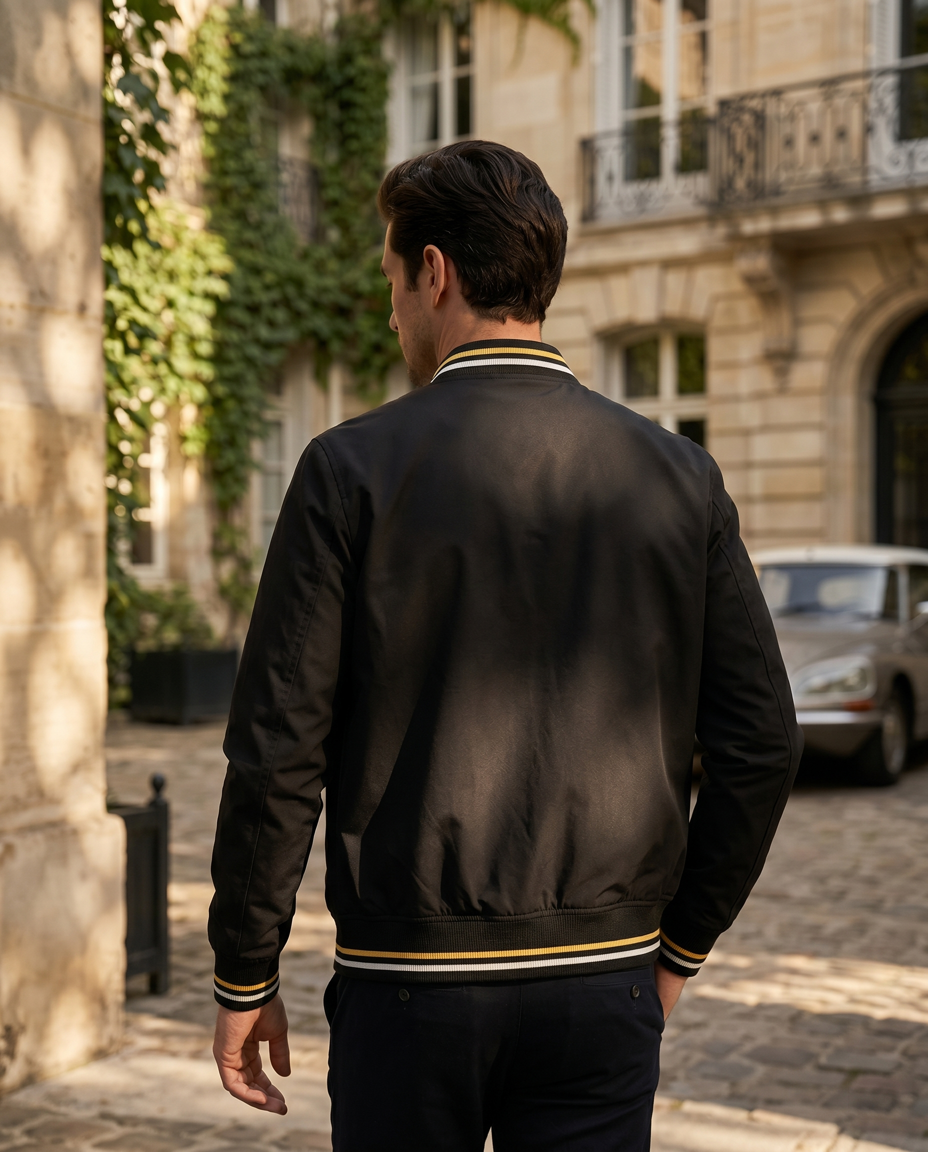 Veste homme zippée col côtelé