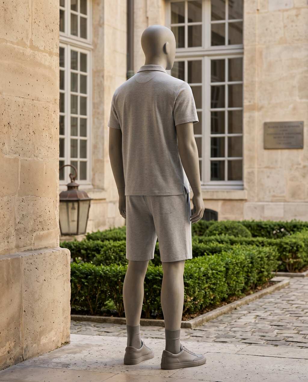 Ensemble homme polo demi-zip et short
