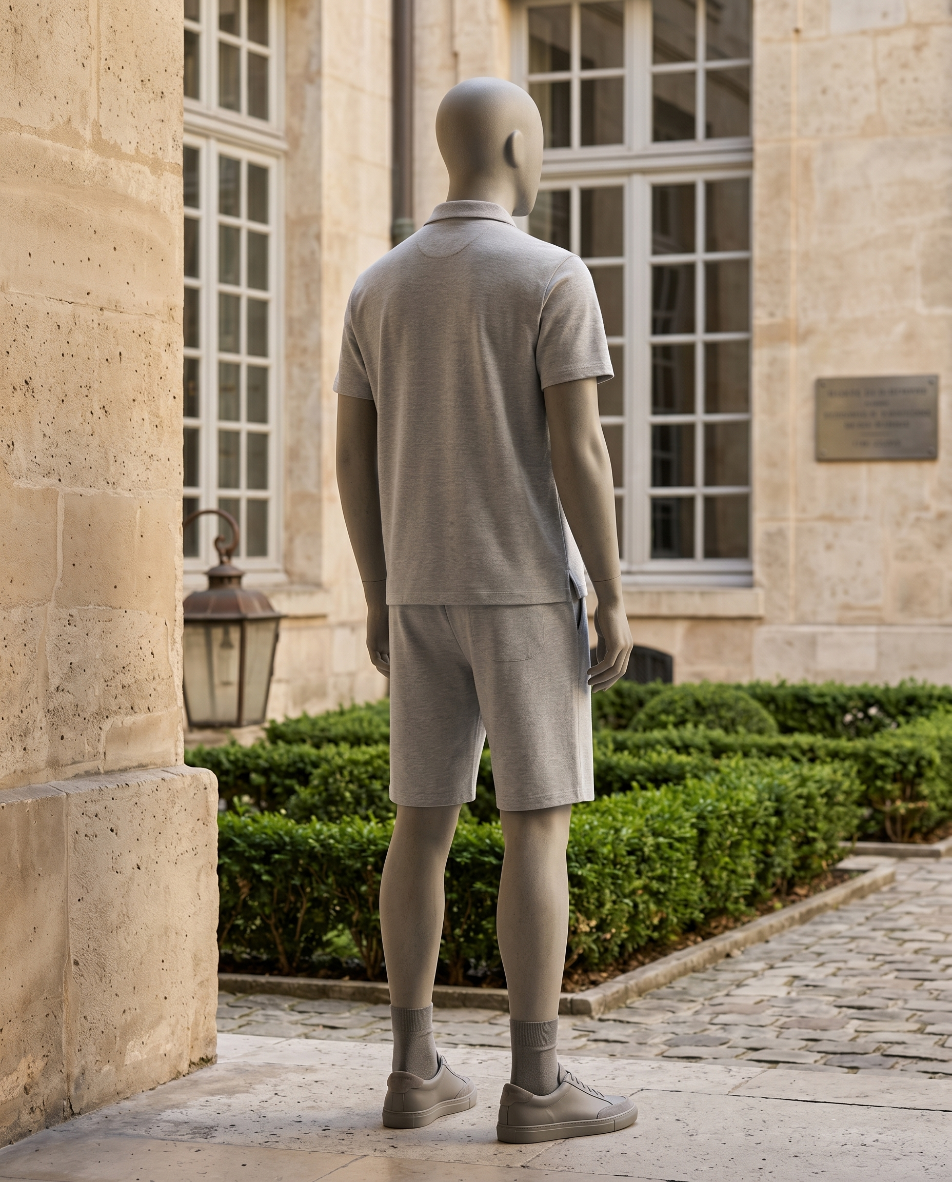 Ensemble homme polo demi-zip et short