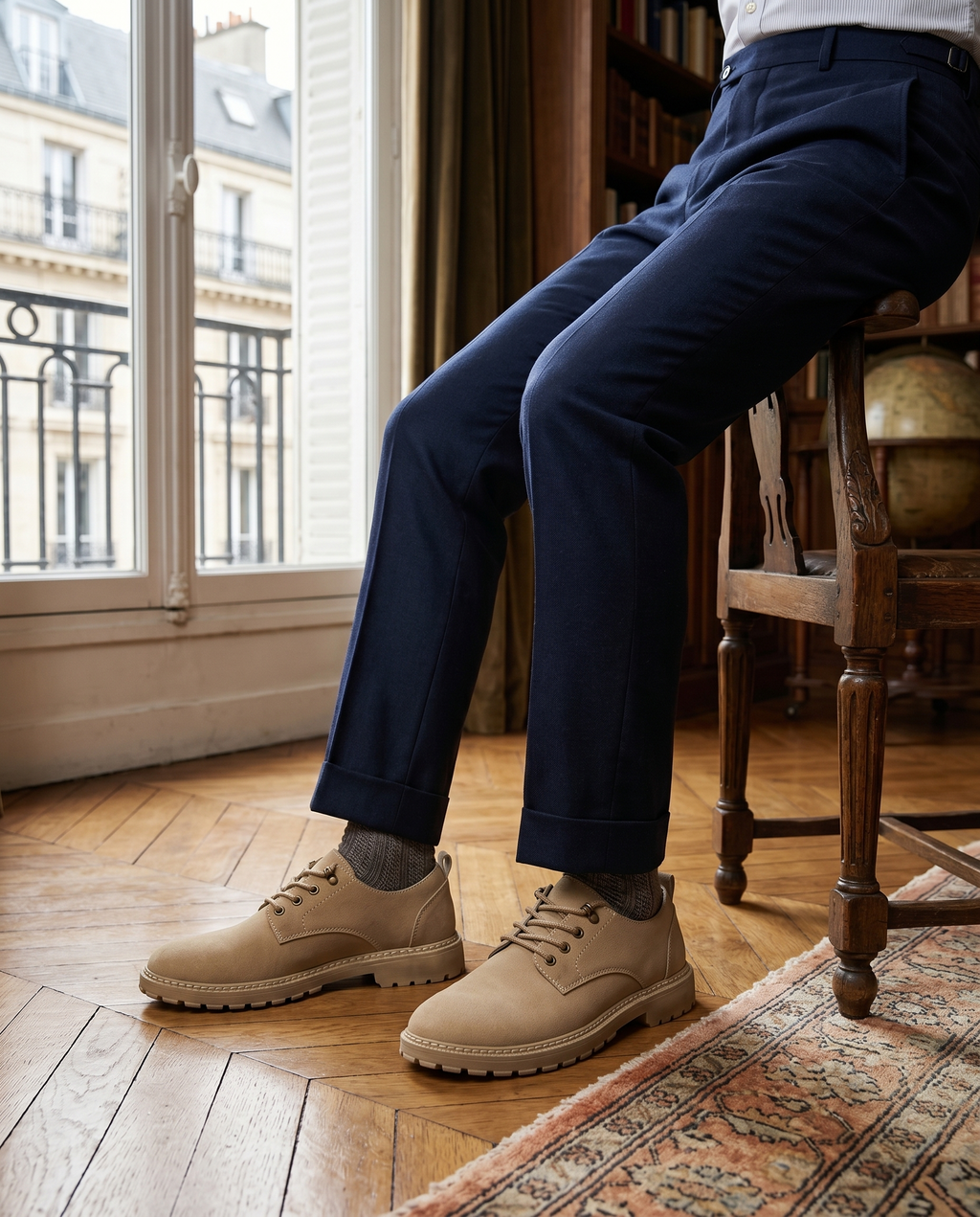 Chaussures homme à lacets crantées