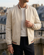 Veste homme zippée col côtelé