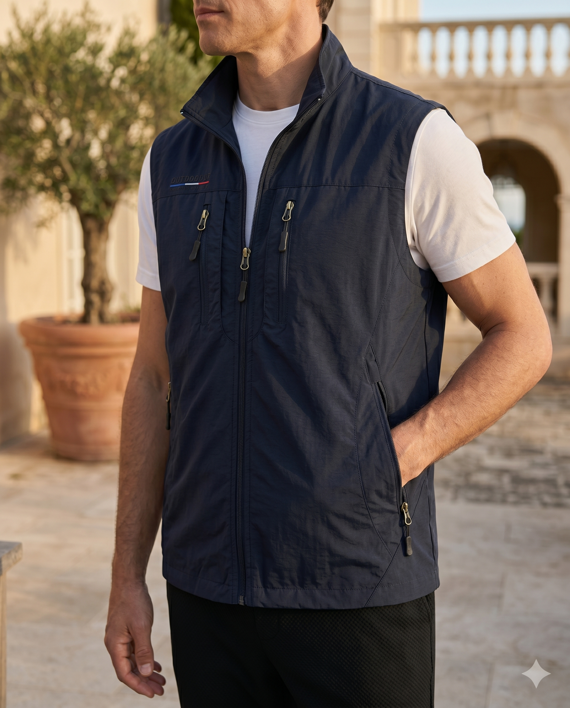 Gilet homme zippé col montant