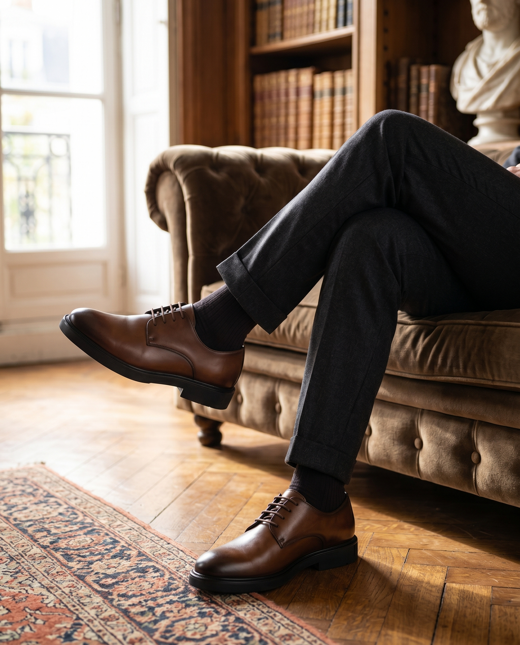 Derbies homme bout arrondi