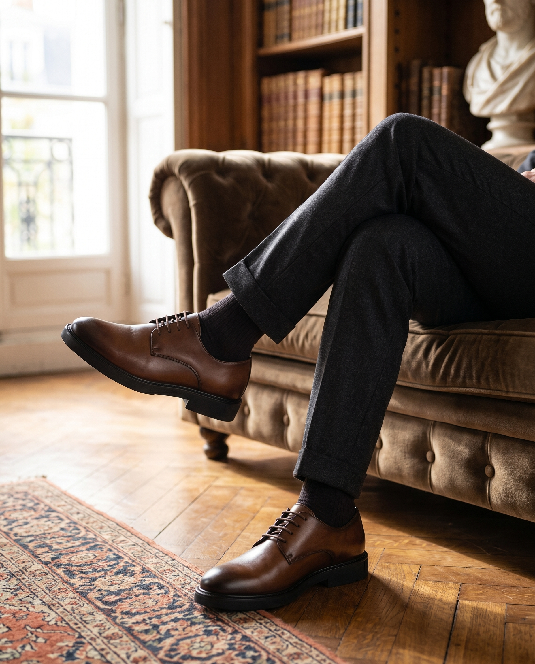 Derbies homme bout arrondi