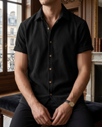 Chemise homme manches courtes texturée