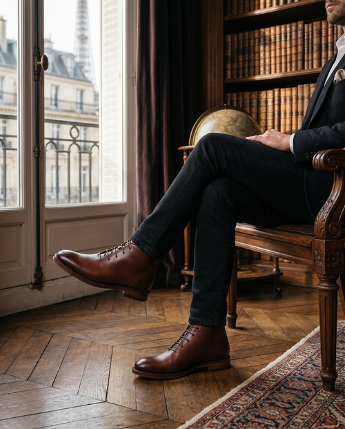 Bottes homme à lacets