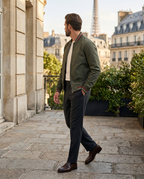Veste homme zippée col côtelé