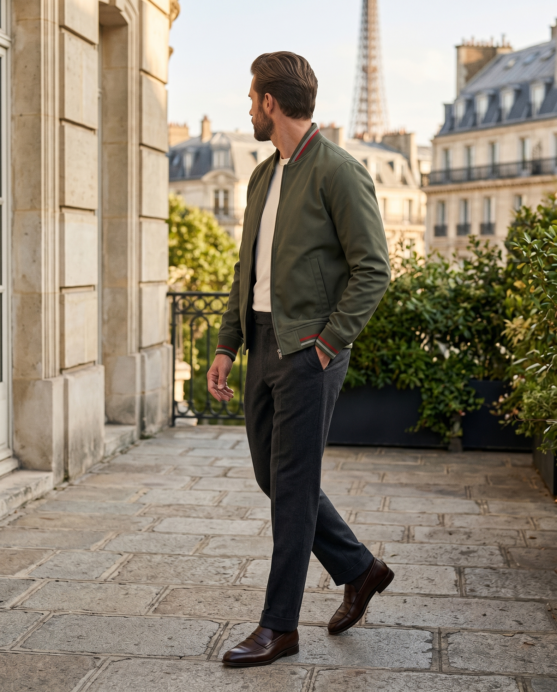 Veste homme zippée col côtelé