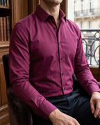 Chemise homme simple couleur unie