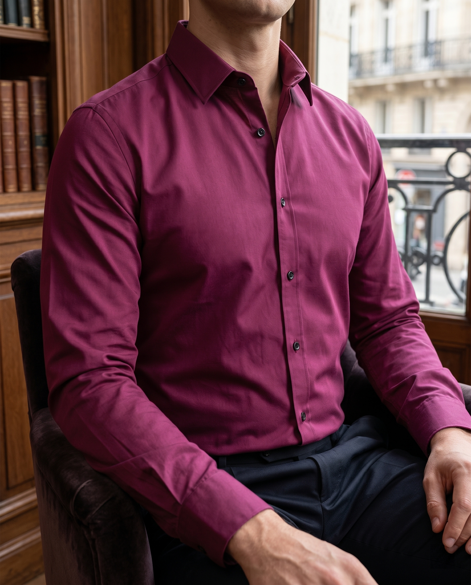 Chemise homme simple couleur unie