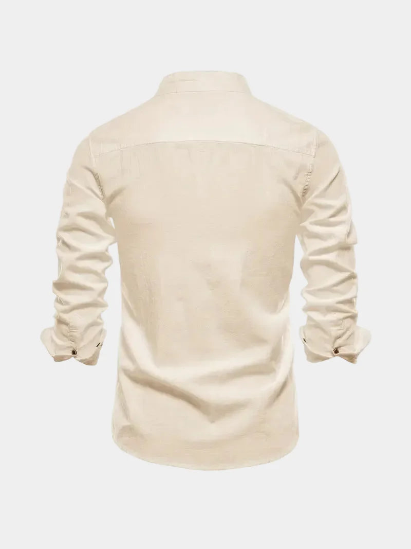 Chemise homme col mao boutonnée