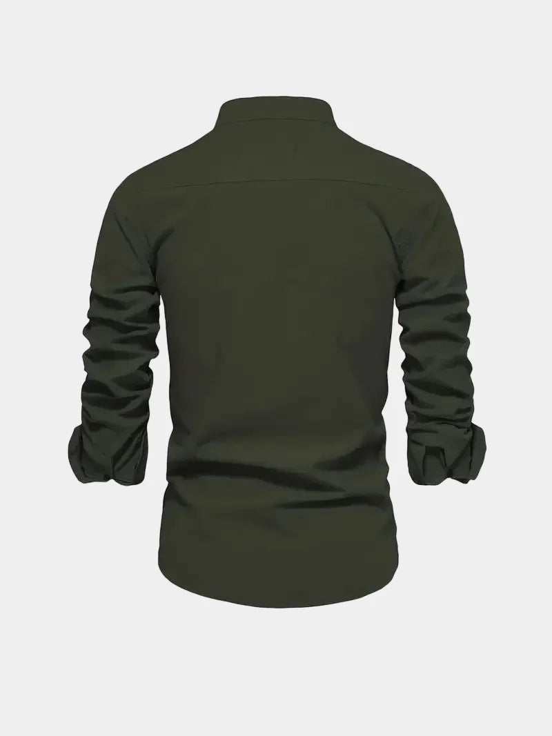 Chemise homme col mao boutonnée