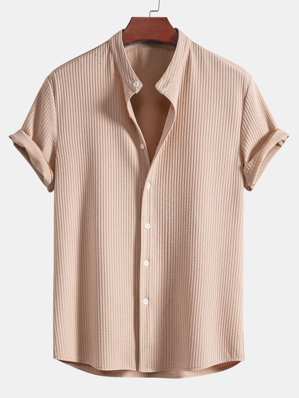 Chemise homme col officier texturée