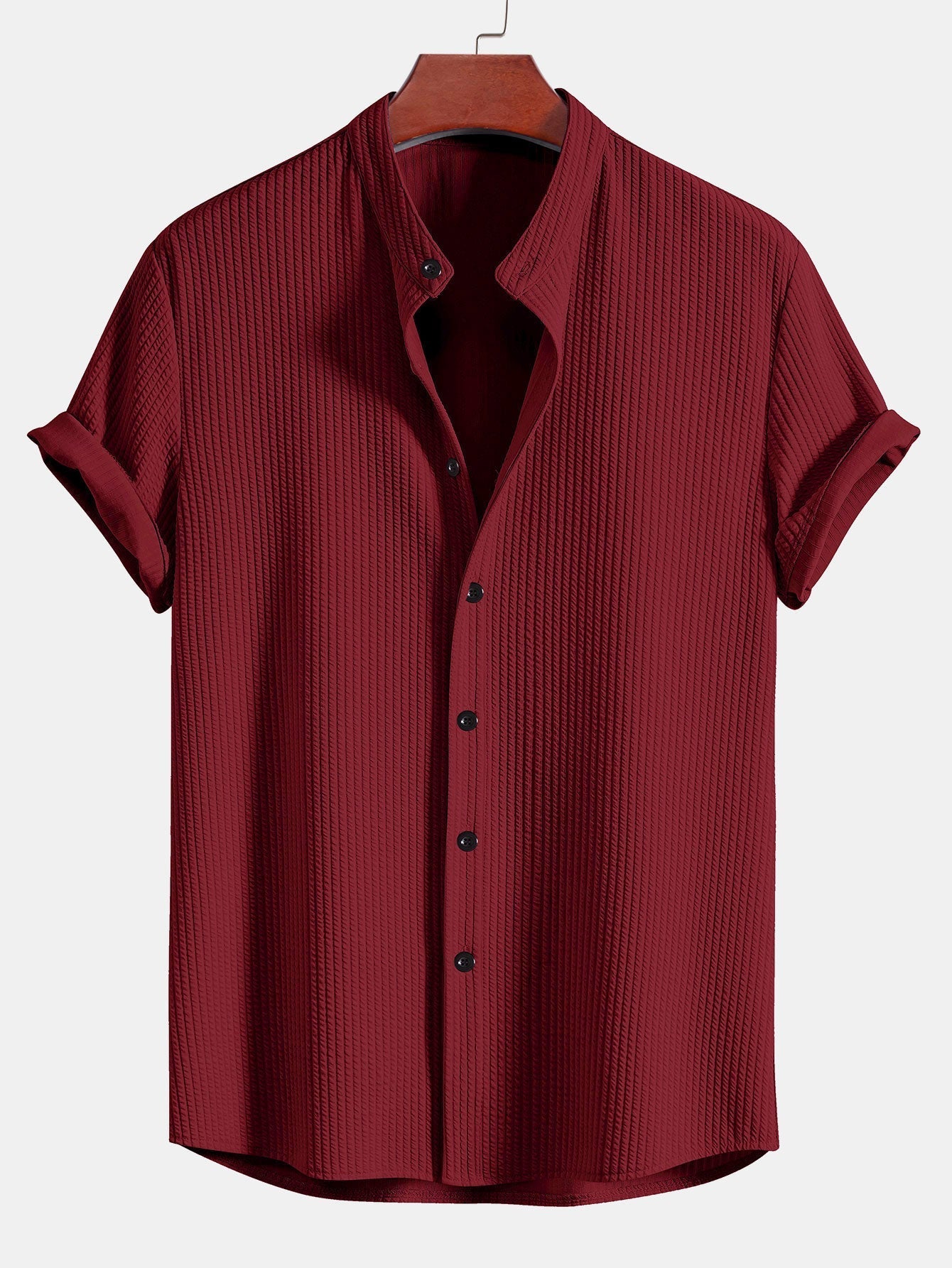 Chemise homme col officier texturée