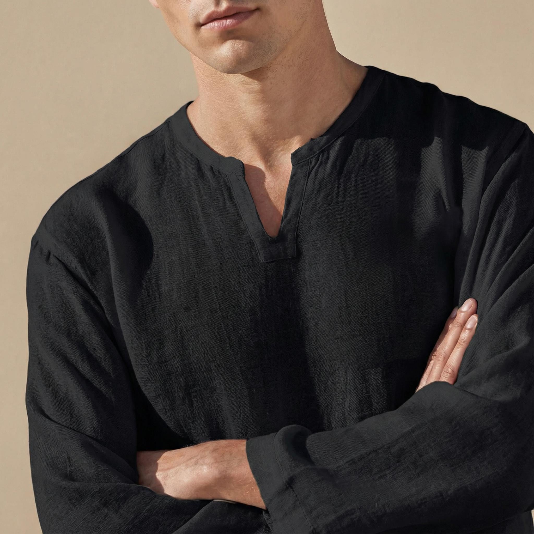 Chemise homme col fendu