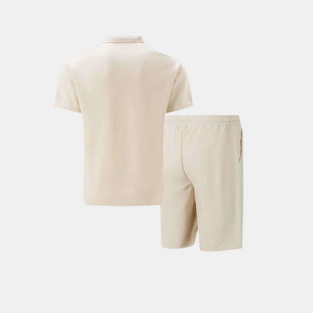 Ensemble homme polo demi-zip et short