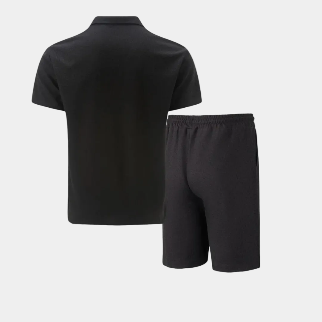 Ensemble homme polo demi-zip et short