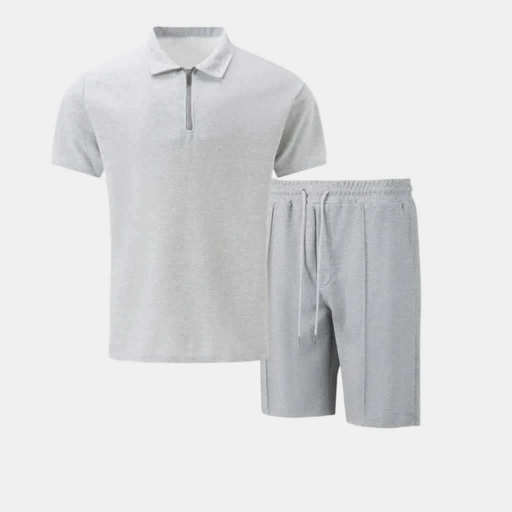 Ensemble homme polo demi-zip et short