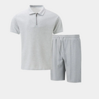 Ensemble homme polo demi-zip et short