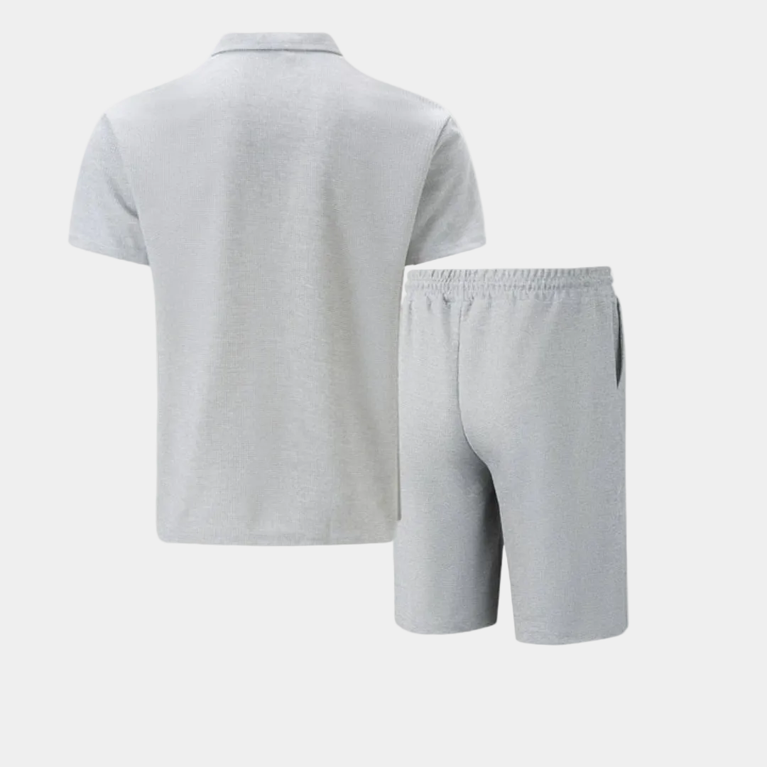 Ensemble homme polo demi-zip et short