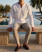 Chemise homme col fendu