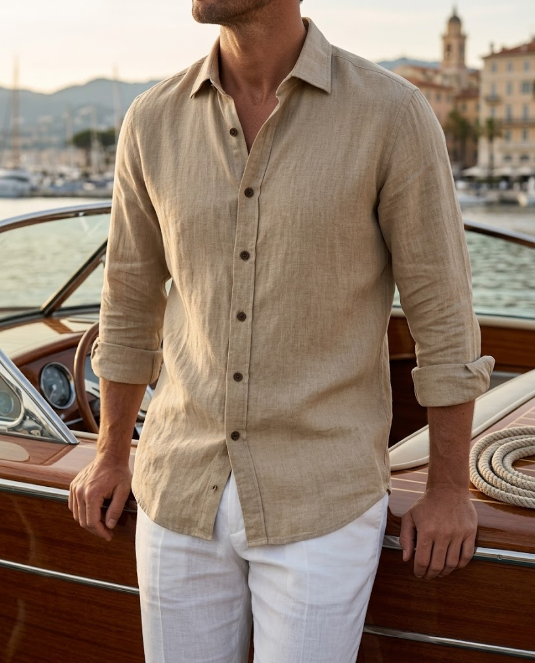 Chemise homme manches longues boutonnée