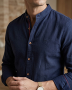 Chemise homme col mao boutonnée