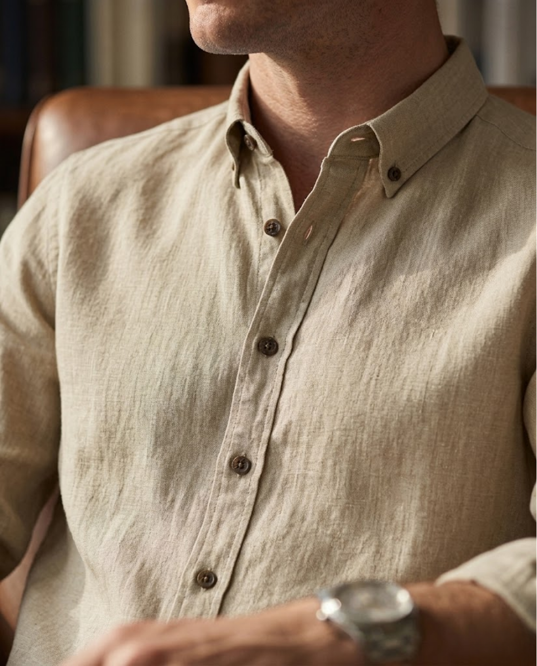 Chemise homme manches longues boutonnée